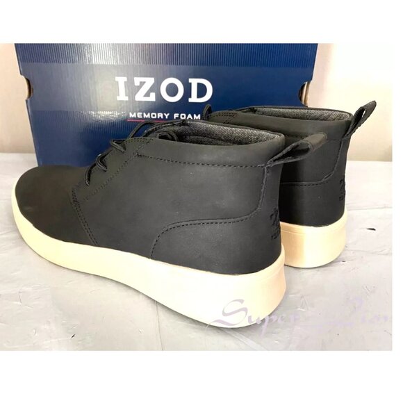 NEW IZOD Men\'s Palmer Memory Foam Chukka Boots - Black main image 3